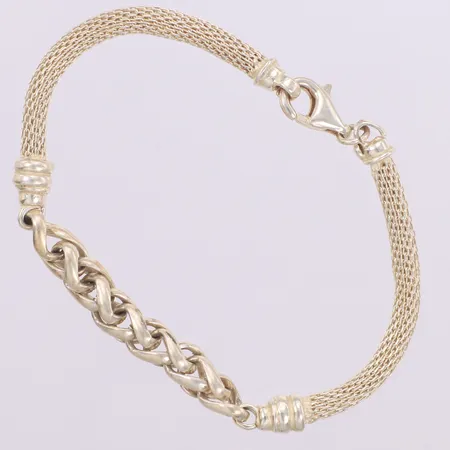 Armband, längd 19,5cm, bredd 6,1mm, 925/1000 silver Vikt: 14,5 g