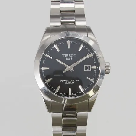 Herrur Tissot Powermatic 80 Silicium, 40 mm, stål, automatisk, referensnummer:T127407A, viklås, bruksslitage, inga tillbehör.