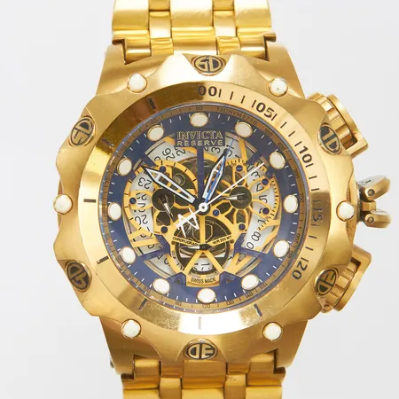 Herrur Invicta stål quartz 51mm, ref 16805, kronograf, datum, stållänk, viklås, inga tillbehör. 