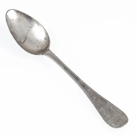 Antik kaffesked Gammalfransk 13cm Stämplad E5 (1859) ELR (Erik Erson Linderoth), Umeå. Silver 830/1000 8,4g. 