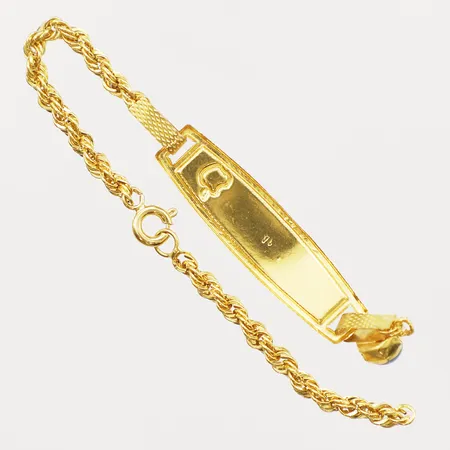 Armband med turkos sten, defekt, gravyr, 14K Vikt: 1,8 g