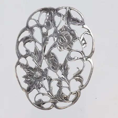 Brosch 55x40mm, silver, 925/1000 Vikt: 10,7 g