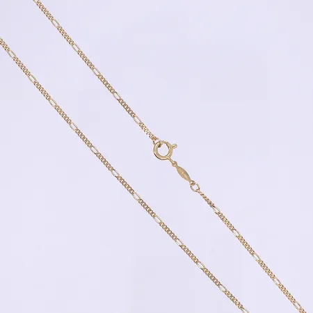 Halskedja 46cm, bredd 2mm, 14K  Vikt: 4,5 g