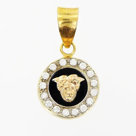 Hänge, stenar, 34mm, Ø20mm, OBS! ej märkesdesign, 18K. Bruttovikt: 5,4gram  Vikt: 5,4 g