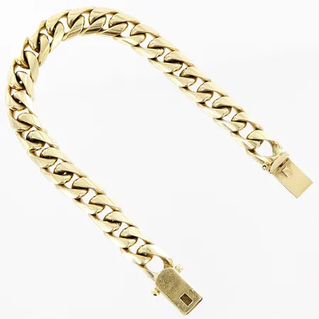 Armband 19,5cm, bredd 9mm, låsåtta saknas, 14K Vikt: 48,6 g