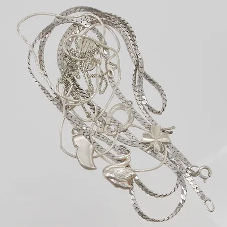 Diverse silversmycken, defekt, 830-925/1000 Silver 22,1g.