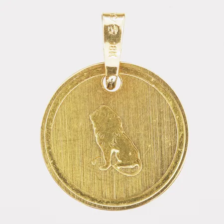 Hänge stjärntecken lejon, Ø15mm, bucklig ögla, 18K  Vikt: 0,7 g