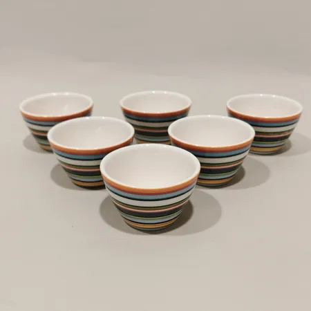 Sex äggkoppar Origo Iittala höjd ca 3cm, Ø ca 5cm