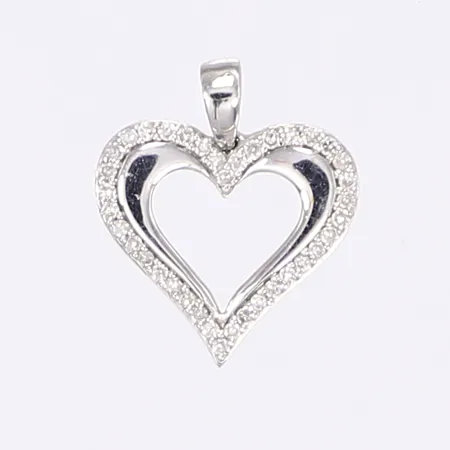 Hänge hjärta med små diamanter 15x13mm GHA 18K Vikt: 1 g