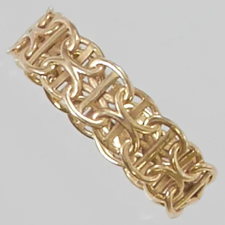Ring x-länk med stav Ø19, bredd:5,8mm, 18K 2,5g.