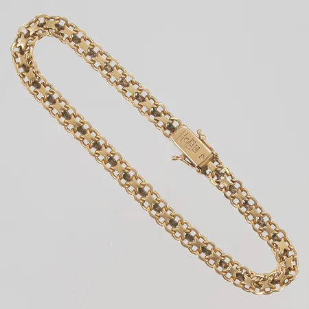 Armband x-länk 20cm, bredd:5mm, 18K 12,4g.