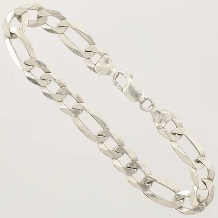 Armband Figaro längd 22cm bredd 10mm, bucklig, 925/1000 Silver Vikt: 16,8 g