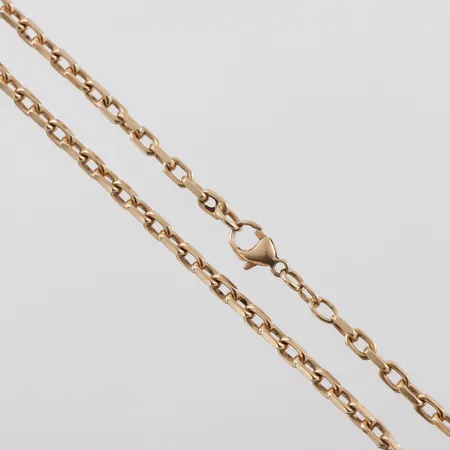 Kedja ankarlänk, 52cm, bredd: 8,4mm, smärre ojämnheter på länken, 14K, 21,9g.