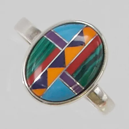 Ring mosaik, Ø17¾, 925/1000 Silver 3,3g.