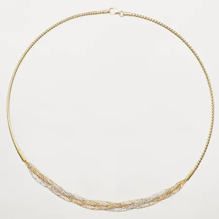 Collier trefärgat, längd 42,5cm, bredd 2-6mm, 18K Vikt: 5,4 g