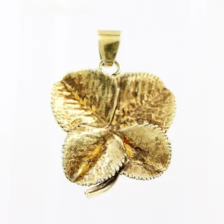 Hänge Flora Danica Danmark, fyrklöver 30x22mm, slitage på förgyllning, originaletui, silver 925/1000. Vikt: 3,2 g