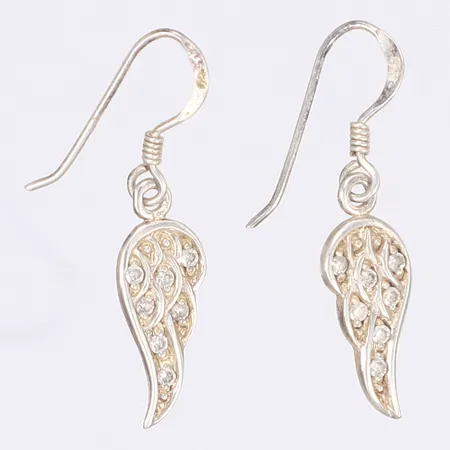 Ett par örhängen med vita stenar längd 3cm silver 925/1000 Vikt: 2 g