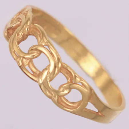 Ring Bismarck, stl 17½, bredd 2,4-5,4mm, 18K  Vikt: 1,8 g