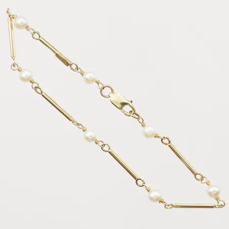 Armband med pärlor, längd 18,5cm, bredd 1,5-4,2mm, GHA, 18K Vikt: 3,4 g