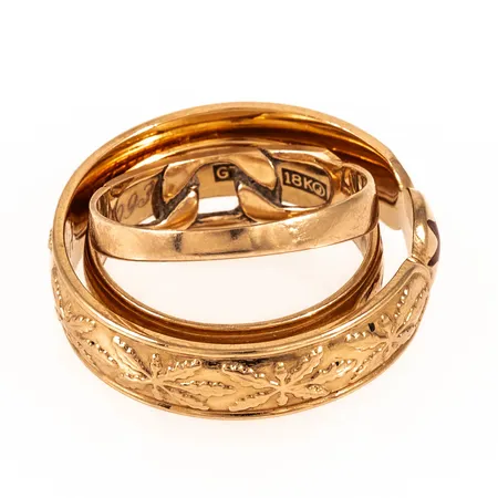 Diverse graverat guld 18K 15,4g.