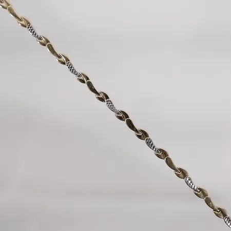 Armband längd 18,5cm bredd 3-4,7mm tvåfärgat 14k 4,2g Vikt: 4,2 g