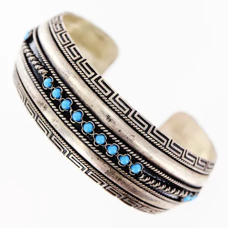 Armband 61x50mm, öppen modell, bredd 23mm, turkosa stenar, silver 935/1000 Vikt: 33,2 g