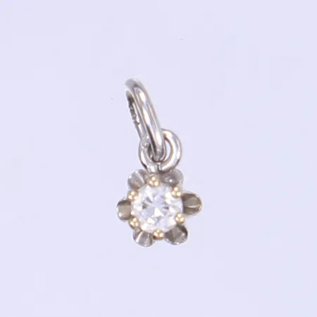 Hänge med diamant 1x ca 0,08ct, 10x4mm inkl. ögla, vitguld 18K Vikt: 0,3 g