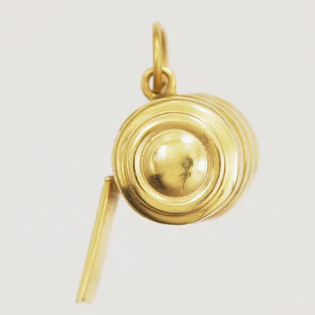 Hänge visselpipa, längd ca 15mm, bredd 9mm, 18K Vikt: 0,9 g