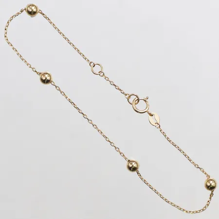 Armband med kulor längd 17/18,5cm bredd 1-4mm 18K Vikt: 1,2 g