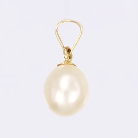 Hänge med pärla 15x5mm 18K  Vikt: 0,8 g