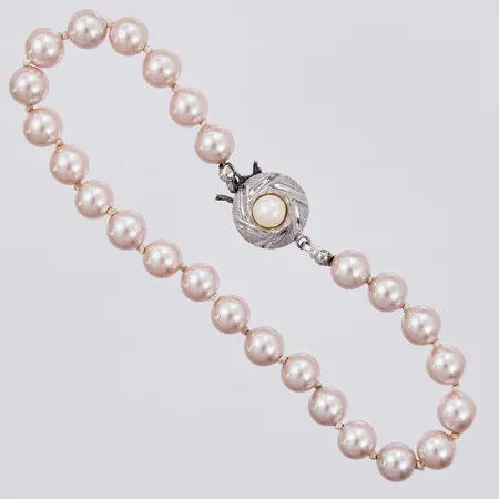 Pärlarmband med imiterade pärlor Ø ca 6mm längd: ca 19cm lås 925/1000 silver Vikt: 0 g