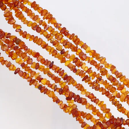 Collier bärnsten, 180cm, bredd ca 5mm 