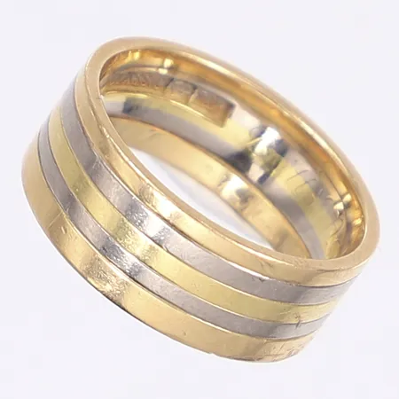 Ring stl 18¾ gravyr bruksslitage vitguld/rödguld 18K  Vikt: 10,6 g