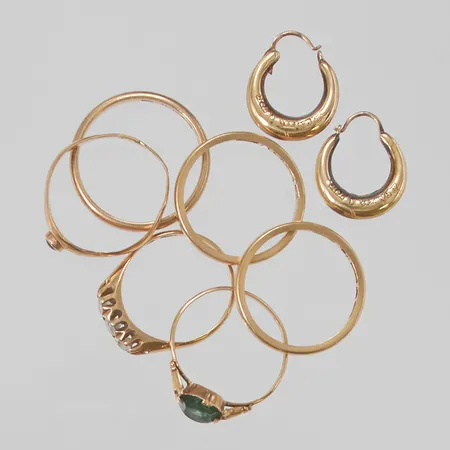 Diverse guld, defekt/gravyr, 18K 15,5g.