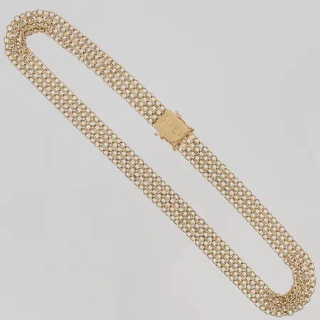 Collier x-länk 38cm, bredd:10mm, ojämnheter 18K 22,2g.