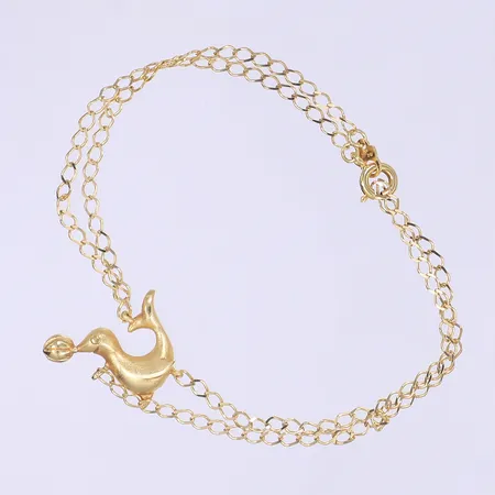 Armband dekor av säl med boll, ca 7,5cm, bredd ca 2-18mm, 18K Vikt: 3,8 g