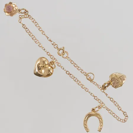 Armband defekter, berlocker, 18K 4,6g.