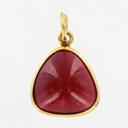 Hänge med röd sten 10x15mm, 18K Vikt: 1 g