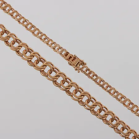Collier 18k Bismarck,K&EC Göteborg,längd ca 42 cm,bredd 4.5-8.5 mm. Vikt: 36 g