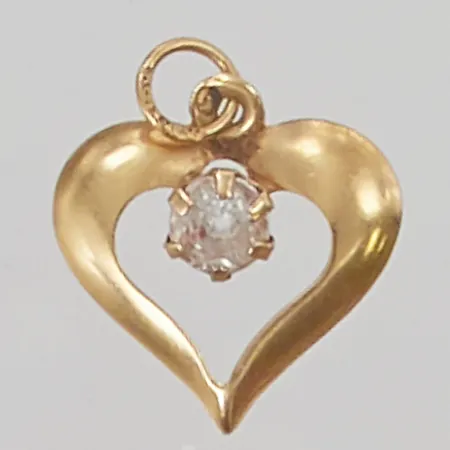 Hänge 14mm, vit sten, 18K 0,5g.