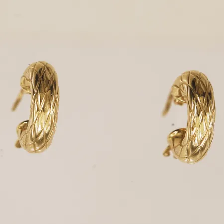 Ett par örhängen, creoler, Ø13mm, bredd 3,8mm, 14K Vikt: 2 g