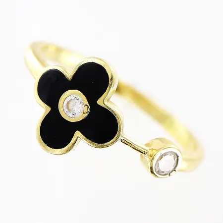 Ring med emalj, stl 17, bredd 1,5-9,5mm, 18K Vikt: 2,2 g