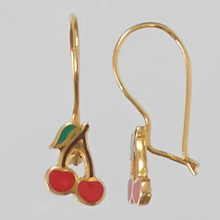 Ett par örhängen "körsbär" 19mm, 21K 1,1g.