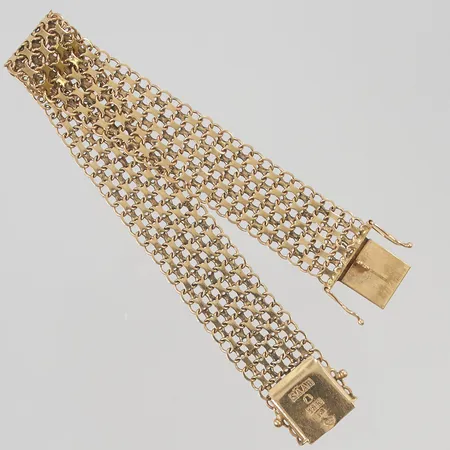 Armband x-länk 18,5cm, bredd:15mm, 18K 19,5g.