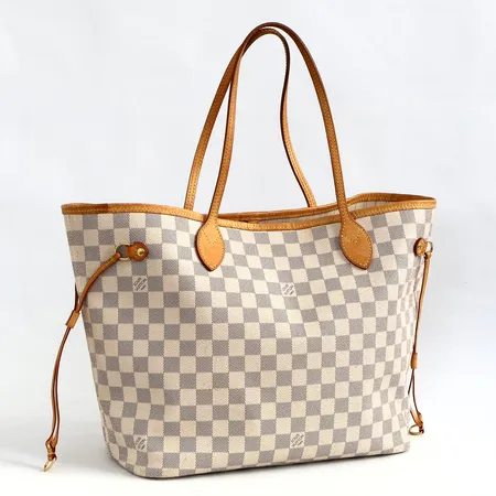 Väska Louis Vuitton Neverfull GM Damier Azur Canvas Tote bag, 16x32x28cm, datumkod: SD3151- från 2011, skinndetaljer, gulmetall, något smutsig invändig och utsida, inga tillbehör