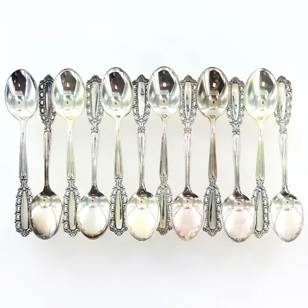 Kaffeskedar 12st Carmen, 115mm, etui, silver 830/1000 Vikt: 133,7 g