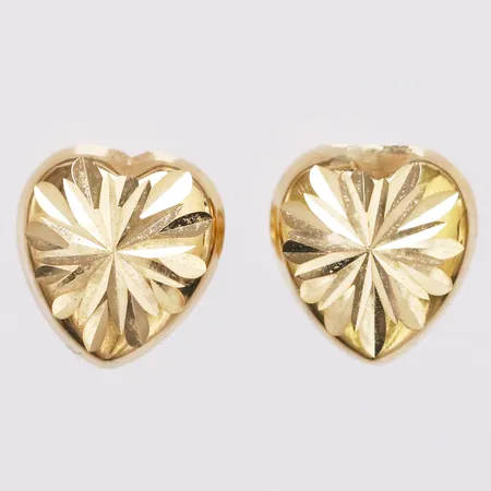 Ett par örhängen hjärtan längd 12mm bredd 6,5mm 18K Vikt: 0,8 g