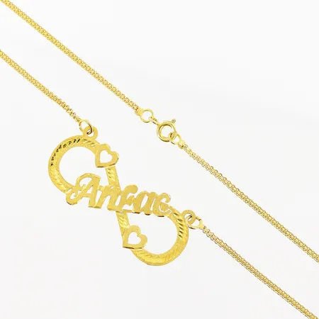 Collier, namn Anfae, 43,5cm, bredd 2-20mm, 21K. Vikt: 7,5 g