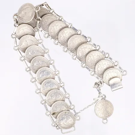 Armband med säkerhetskedja längd 20cm bredd 2cm silver Vikt: 39,9 g