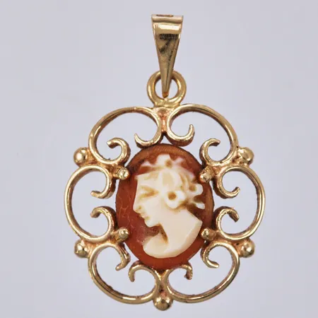 Hänge med camé längd: ca 2cm bredd: ca 15mm BEH 18K Vikt: 1,4 g